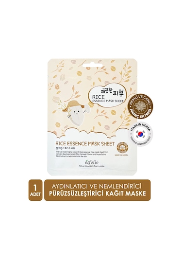 Esfolio Kore Pirinç Maskesi Esfolio Rice Essence Sheet Mask Aydınlatıcı Kağıt Maske