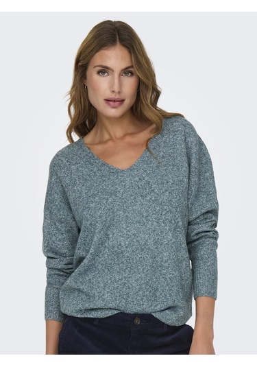 Vero Moda Only V Yaka Örme Kadın Kazak 15224360 Yeşil