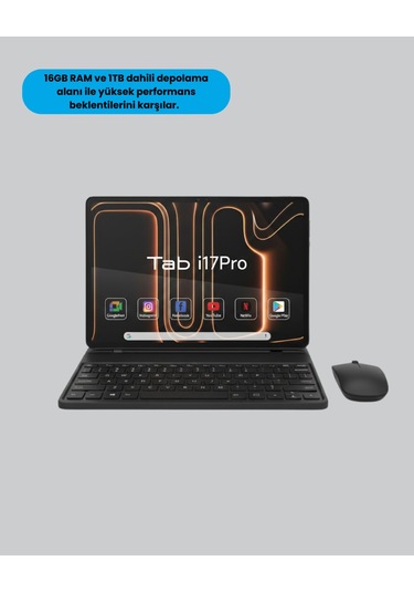 Android 15 Tablet Klavyeli Mouse Lu Profesyonel Set