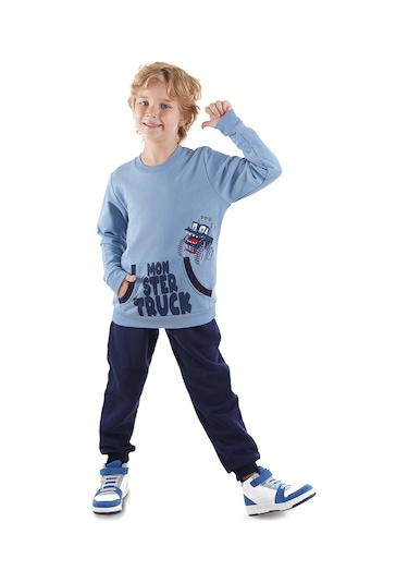 Denokids Monster Truck Erkek Çocuk Eşofman Takım Renkli Çok Renkli