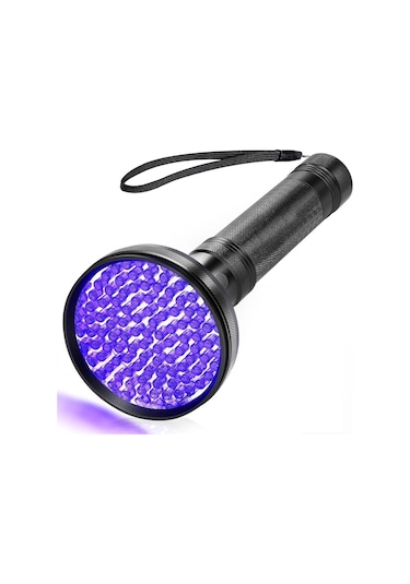 Valkyrie 100 Led 395nm Mor Işık Uv El Feneri - Ultraviyole Siyah Fener - Ev Otel Evcil Hayvan Para Siyah