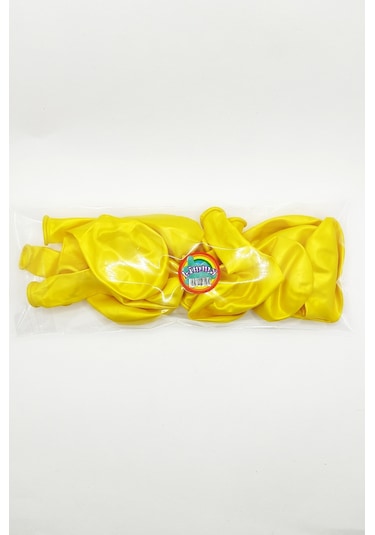 Metalik Parlak Renkli 10'lu Paketli Balon 12 Inç - Sarı