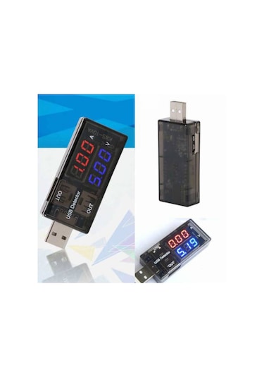 Wozlo N11.4047 Usb Voltmetre Ampermetre Usb Akım Ölçer Çift Usb Çıkışlı
