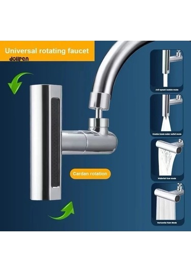 Fastbuy Challenger Gümüş 2si 1 Arada 360 Derece Dönebilen Yüksek Basınçlı Çift Duş Başlığı Elde Taşınabilir Gümüş Gümüş