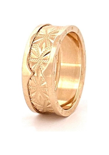 Altın Nesil 14 Ayar Altın Yeşil Altın Yıldız Modelli Yüzük Sarı Altın