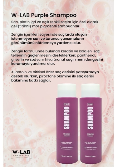 W-Lab Cosmetics Mor Şampuan 400 Ml