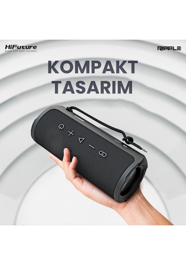 HiFuture Ripple BT5.3 IPX7 30W TWS Su Geçirmez Stereo Hoparlör Mavi