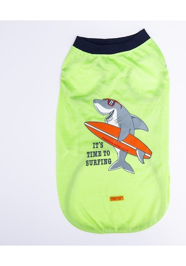 Pawstar Yeşil Shark Büyük Köpek Tişörtü Köpek Kıyafeti