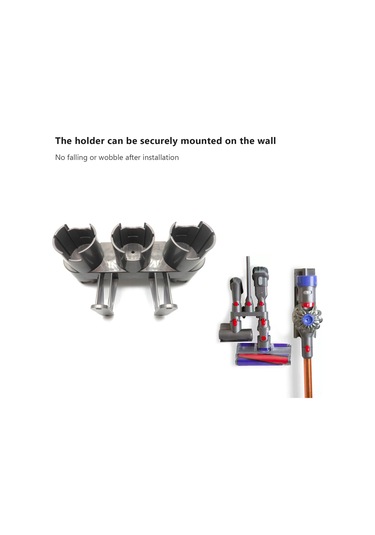 Padalink V7/v8/v10 Süpürge İçin Duvar Tipi Beşlu Aksesuar Tutucu - Gri, Yer Tasarrufu Ve Düzenli Saklama