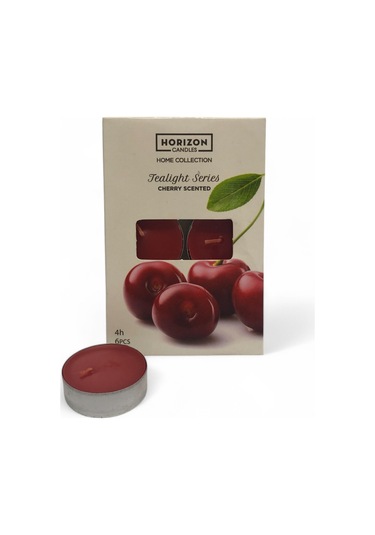 Tealight Kiraz 6 Lı Mum Kirmızı