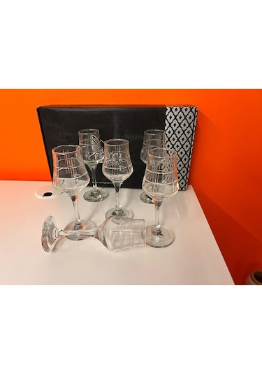 Efegil Grappa Kahve Yanı 6'lı Kadeh Bardağı Cam