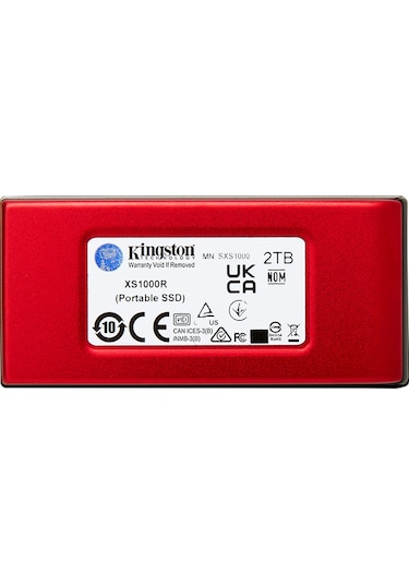 Kingston XS1000 2 TB USB 3.2 Gen 2 Mini Taşınabilir SSD Kırmızı