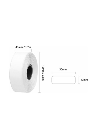 Fosenze 30x12mm Isı Hassas Etiket Kağıdı - El Tipi Bluetooth Barkod Yazıcı İçin 3'lü Paket