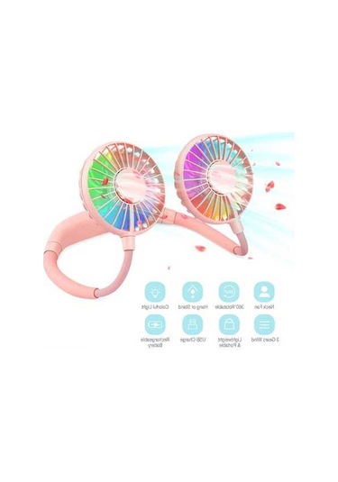 Didadodo Portatif Boyun Fanı: 3 Hız, 7 Renk Led, Şarj Edilebilir, Aromaterapili Spor Ve Seyahat İçin Diğer