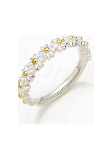 Wezone Güncel Gümüş Açık Yüzük, Zarfı Ayarlandırabilen Papatya Desenli, Gündelik & Özel Durumlar İçin Çok Amaçlı Güzellik, Fabrika Satışı Diğer