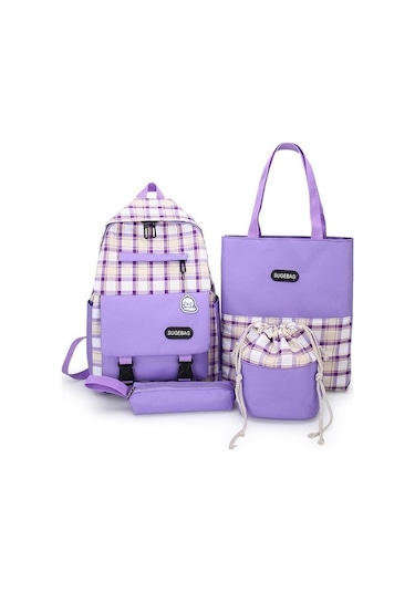 High Quality Shoe Bag Letaotao Ortaokul Öğrencileri Ve Ortaokul Öğrencileri Renk Uyumu 2020 Yeni Büyük Kapasiteli Kadın Okul Çantaları Japonya Ve Güney Kore Dört Parçalı Çok Katmanlı Sırt Çantası Yurt D 8oply1 Koyu Mor