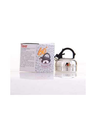 Springsun Paslanmaz Çelik Çaydanlık Şekilli 60 Dakika Mekanik Mutfak Zamanlayıcısı Çok Renkli
