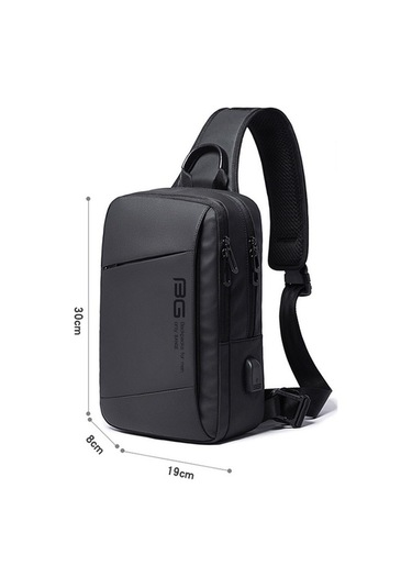 Ebitda Bange Outdoor Usb Şarj Portlu Tek Omuz Çantası Siyah 19x8x30cm 0.57kg Kapasiteli Oxford Bezi Siyah