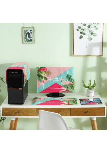 Sones 3'ü 1 Arada Basit Masaüstü Bilgisayar Pc Toz Kılıfı, Boyut: 23-24 İnç Büyüleyici Flamingo Diğer