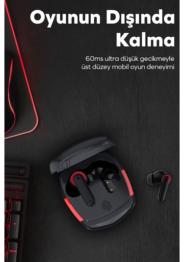 Woyax by Deji Gaming 60 MS Gecikme Çift Mod HD 4 Mikrofon ENC Kablosuz Bluetooth Oyuncu Kulaklık