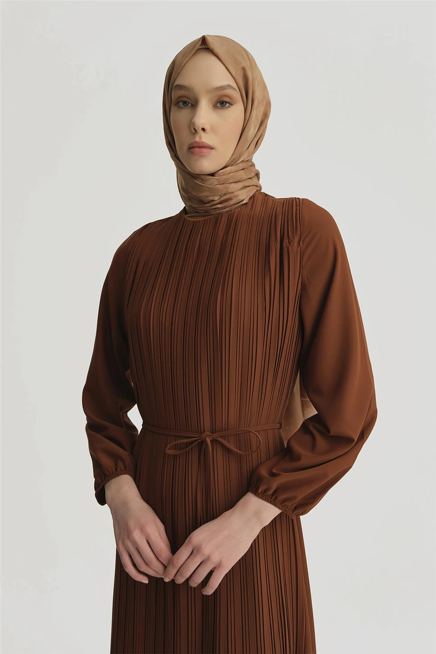 Armine Elbise Ortd9435-1 Acı Kahve Kahverengi