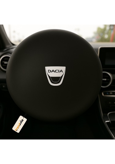 Dacia Araba Penye Kumaş Direksiyon Kılıfı Siyah - Direksiyon Koruyucu Kılıf Siyah
