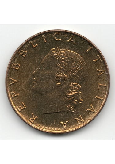 Italya. 20 Lire 1975. Çil Eski Madeni Para