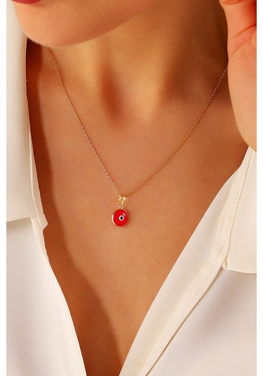 Kadın 14 Ayar Altın Nazar Göz Kolye Ucu