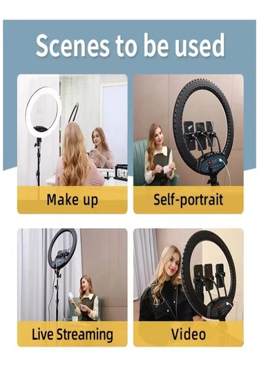 Lcd 6000k Çantalı 360 Dönen 56cm Stüdyo Güzellik Salonu Fotoğraf