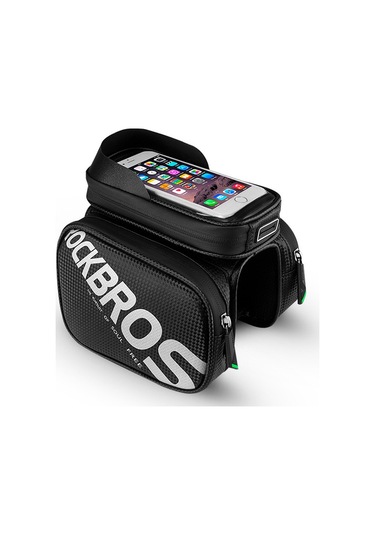 Rockbros 6.2 İnç Tpu Dokunmatik Ekranlı Bisiklet Çantası Üst Tüp Bisiklet Çantası Dokunmatik Bisiklet Çantası - Comet Siyah