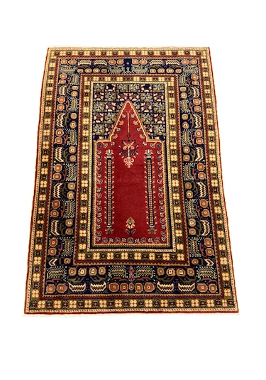 El Dokuma Sıfır Bünyan Halısı Seccade 90x135 Kiremit Yün Namazlık