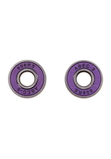 Moveevo 10 Adet 608rs Hızlı Sessiz Kaykay Rulmanı - İki Satırlı Dört Tekerlekli Patenler İçin Evrensel Mor Kapaklı Mor
