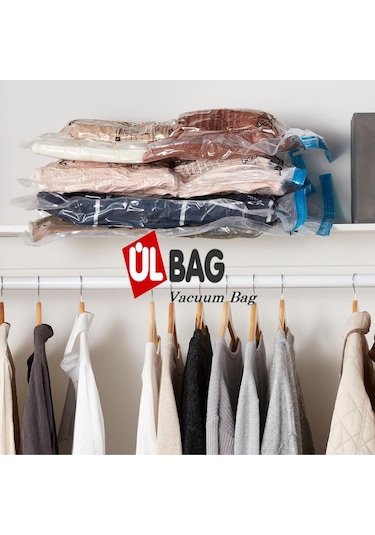 2'li Vakumlu Hurç Seti - 3 1 Ad. En Büyük Boy 1 Ad. Orta Boy Elbise, Yastık, Çift Kişilik Yorgan Şeffaf