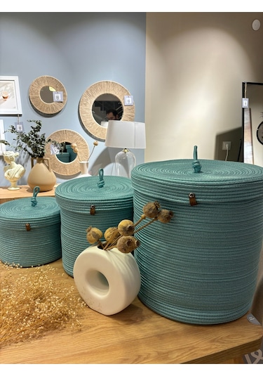 Victor Çok Amaçlı Düzenleyici Kapaklı Sepet,kapaklı Saksılık, Kapaklı Organizer 36x40 - Büyük Boy Mavi