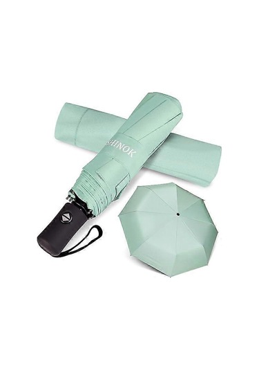 Seyahat Şemsiyesi Katlanabilir Kompakt Şemsiye Otomatik Açılıp Kapanan Güneş Yağmur Şemsiyesi Kılıflı Yeşil Yeşil Yeşil Yux Diğer