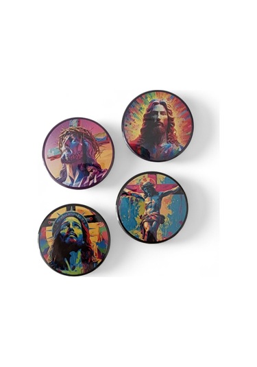 Aziz İsa Magnet Set 2 - 4'lü Jesus Christ Magnet Karışık Renkli