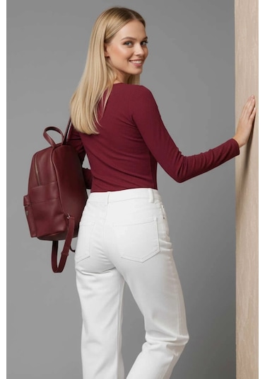 İsiltikidsmoda Çıtçıt Detaylı Bluz Bordo T4343 Bordo