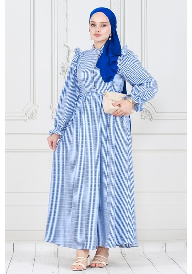 Pötükare Fırfır Detaylı Eda Elbise-lacivert-3986-lacivert Lacivert