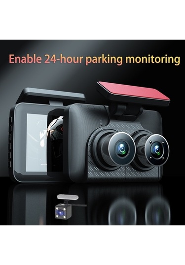 Createtech 4in Şeffaf Araba Dikiz Aynası Dash Cam Geniş Açı Kayıt Otomatik Güvenlik Kamerası