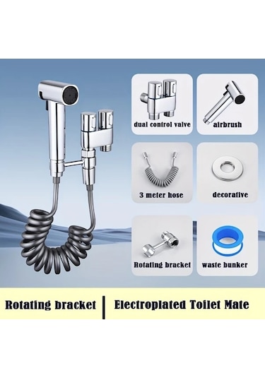 Fastbuy Challenger Siyah Çift Fonksiyonlu Yüksek Basınçlı Püskürtme Tabancası Seti Banyo Çamaşır Kiti Siyah