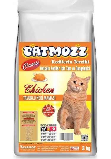 Catmozz Classic Tavuklu Yetişkin Kedi Maması 3 KG
