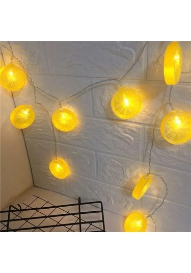 Dancemonkey Usb Limon Dilimli Led Işık Zinciri - Su Geçirmez Dekoratif Sarı Aydınlatma Sarı