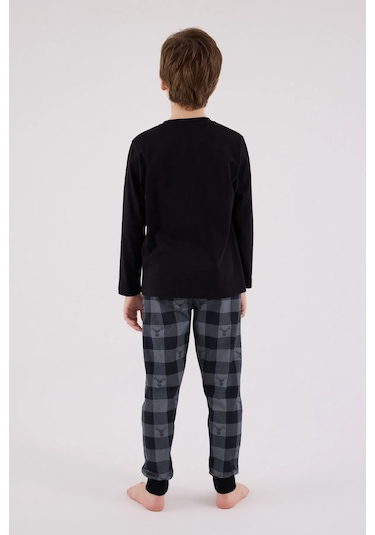 Arnetta Erkek Çocuk Uzun Kol Pijama Takımı 3501-2 Siyah