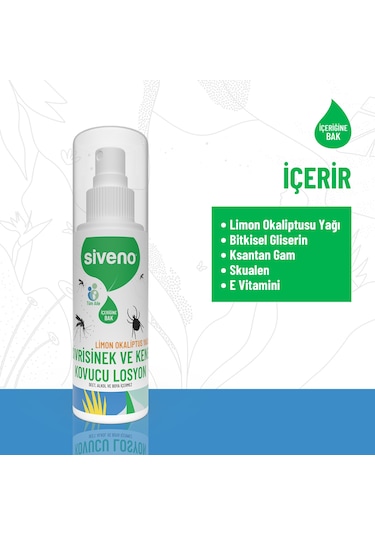 Siveno Sivrisinek ve Kene Kovucu Sprey Losyon Bitkisel Tüm Vücut İçin Aile Boy 100 ml