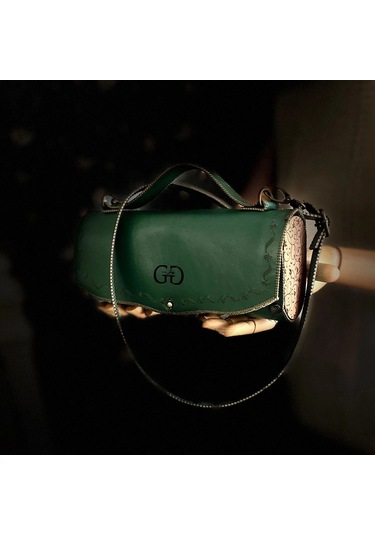 Hakiki Deri, El Yapımı Bayan Çanta, Bayan Cüzdan Larissa V40 Yeşil