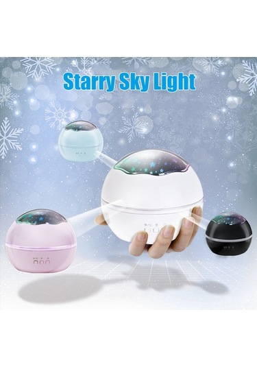 Fortunelane 8 Renkli Siyah Usb Yıldız Deniz Projeksiyon Lambası, Döner Tasarım, Uyku Ortamı Oluşturucu, Pil Dahil Değil