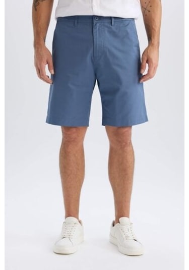 Defacto %100 Pamuk Regular Fit Gabardin Bermuda Şort C7684ax25spın257 İndigo