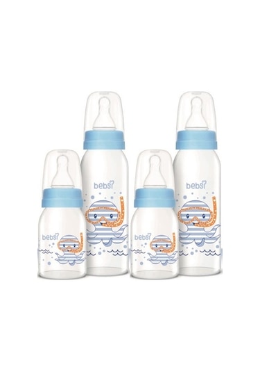 Bebsi Cam Biberon Seti Mavi 250ml+125ml 2 Li Set