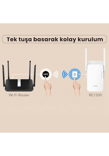 Cudy RE1800 AX1800 Wi-Fi 6 Mesh Dual Band Menzil Artırıcı Repeater