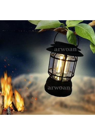 Güneş Enerjili Solar Nostaljik Işığı Ayarlanabilir Ledli Kamp Feneri Lamba Işıldak Usb Şarjlı Renkli